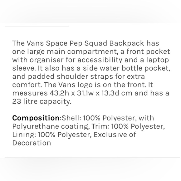 Pep squad backpack Vans girls - Picture 11 of 11